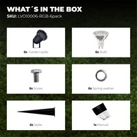6x Smart LED Prikspot - IP65 - 5W - RGBWW - 1 Meter Kabel - Aluminium Ledvion 6x Smart LED Prikspot - IP65 - 5W - RGBWW - 1 Meter Kabel - Aluminium