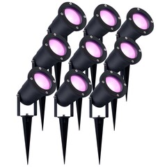 9x Smart LED Prikspot - IP65 - 4,9W - RGB+CCT - 1 Meter Kabel - Aluminium