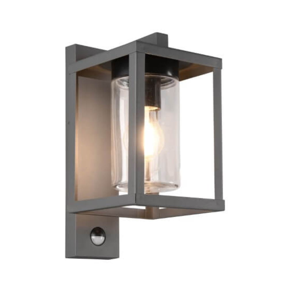 Trio Lighting LED Wandlamp Buiten met Sensor - E27 Fitting - IP44 - Lunga - Antraciet