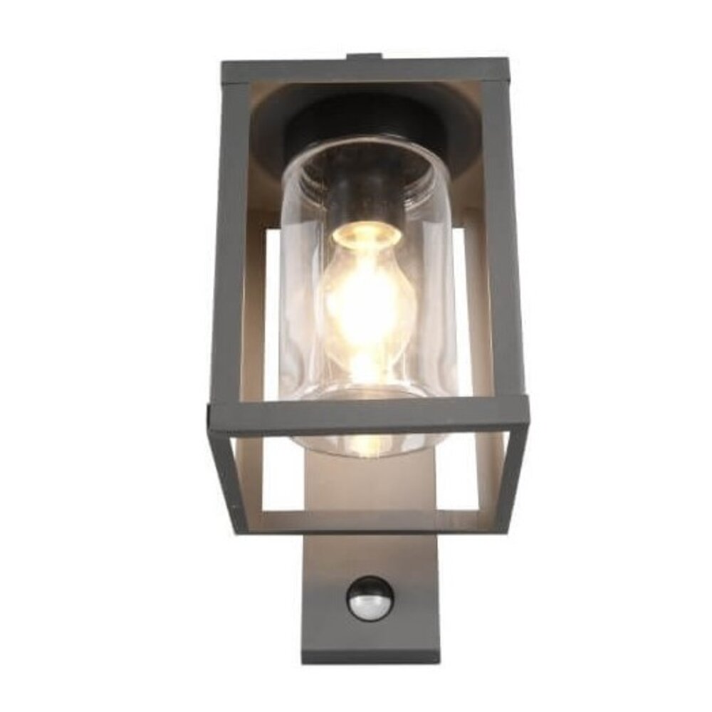 Trio Lighting LED Wandlamp Buiten met Sensor - E27 Fitting - IP44 - Lunga - Antraciet