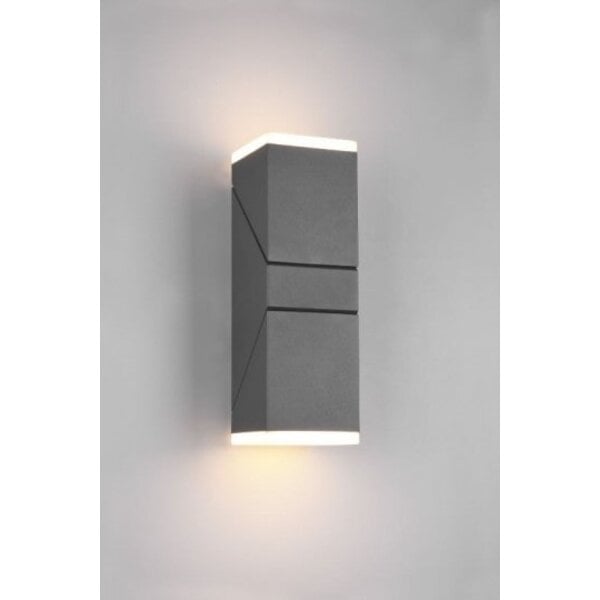 Trio Lighting LED Wandlamp Buiten - 2 Zijdig - 3000K - 7W - IP54 - Cube - Antraciet