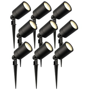 Ledvion 9x LED Prikspot - IP65 - 5W - 2700K - 2 Meter Kabel met Stekker 9x LED Prikspot - IP65 - 5W - 2700K - 2 Meter Kabel met Stekker