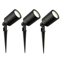 Ledvion 3x LED Prikspot - IP65 - 3W - 4000K - 2 Meter Kabel  met Stekker - Zwart