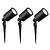 3x LED Prikspot - IP65 - 3W - 6500K - 2 Meter Kabel  met Stekker - Zwart