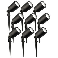 Ledvion 9x LED Prikspot - IP65 - 3W - 6500K - 2 Meter Kabel  met Stekker  - Zwart