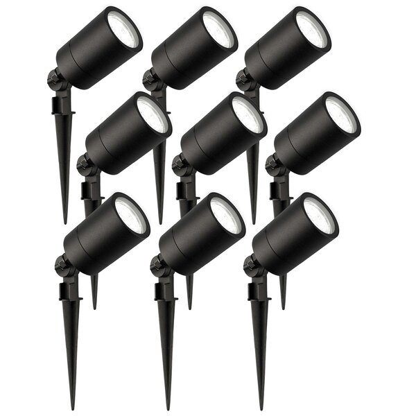 Ledvion 9x LED Prikspot - IP65 - 3W - 6500K - 2 Meter Kabel  met Stekker  - Zwart