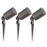 3x LED Prikspot - IP65 - GU10 Fitting - 2 Meter Kabel met Stekker - Antraciet