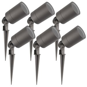Ledvion 6x LED Prikspot - IP65 - GU10 Fitting - 2 Meter Kabel met Stekker - Antraciet 6x LED Prikspot - IP65 - GU10 Fitting - 2 Meter Kabel met Stekker - Antraciet