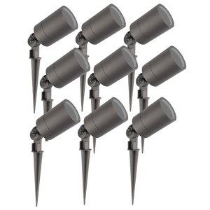 Ledvion 9x LED Prikspot - IP65 - GU10 Fitting - 2 Meter Kabel met Stekker - Antraciet 9x LED Prikspot - IP65 - GU10 Fitting - 2 Meter Kabel met Stekker - Antraciet