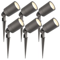 Ledvion 6x LED Prikspot - IP65 - 3W - 2700K - 2 Meter Kabel met Stekker - Antraciet
