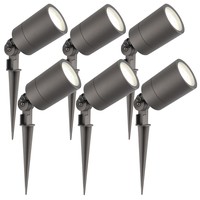 Ledvion 6x LED Prikspot - IP65 - 3W - 4000K - 2 Meter Kabel met Stekker - Antraciet