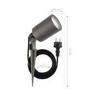 Smart LED Prikspot - IP65 - 5W - RGBWW - 2 Meter Kabel met Stekker - Antraciet Ledvion Smart LED Prikspot - IP65 - 5W - RGBWW - 2 Meter Kabel met Stekker - Antraciet