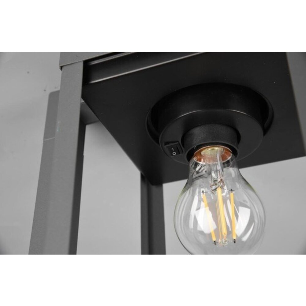 Trio Lighting Staande Buitenlamp met Schemeringssensor - 100 cm - E27 Fitting - Lunga - Antraciet