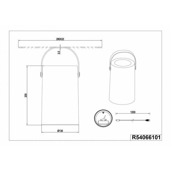 Trio Lighting LED Oplaadbare Tafellamp Solar Buiten met USB poort - 20,5 cm - 0,1W - IP44 - Garcia - Wit