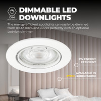 Ledvion Dimbare LED inbouwspot Wit - Amsterdam - 5W - 2700K - ø82mm