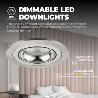 Ledvion Dimbare LED inbouwspot RVS - Tokyo - 3W - 4000K - ø92mm - 3 pack