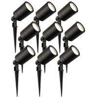 9x LED Prikspot -  IP65 - 3W - 4000K - 1 Meter Kabel - Zwart