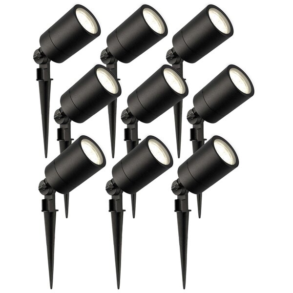 Ledvion 9x LED Prikspot -  IP65 - 3W - 4000K - 1 Meter Kabel - Zwart