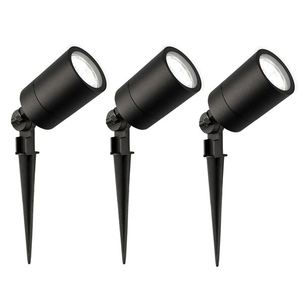 Ledvion 3x LED Prikspot -  IP65 - 3W - 6500K - 1 Meter Kabel - Zwart