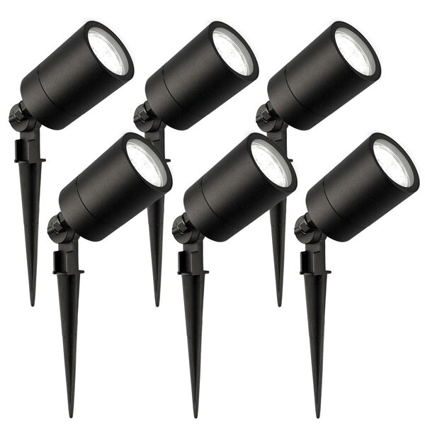 Ledvion 6x LED Prikspot -  IP65 - 3W - 6500K - 1 Meter Kabel - Zwart