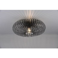 LED Plafondlamp - Ø50 cm - Metaal - Industrieel - E27 Fitting - Mat Zwart Trio Lighting LED Plafondlamp - Ø50 cm - Metaal - Industrieel - E27 Fitting - Mat Zwart