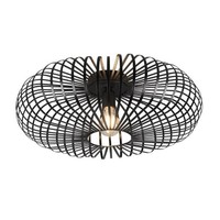 LED Plafondlamp - Ø50 cm - Metaal - Industrieel - E27 Fitting - Mat Zwart Trio Lighting LED Plafondlamp - Ø50 cm - Metaal - Industrieel - E27 Fitting - Mat Zwart