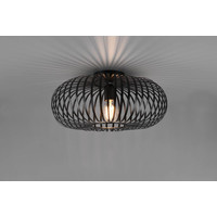 LED Plafondlamp - Ø40 cm - Metaal - Industrieel - E27 Fitting - Mat Zwart Trio Lighting LED Plafondlamp - Ø40 cm - Metaal - Industrieel - E27 Fitting - Mat Zwart