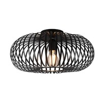 LED Plafondlamp - Ø40 cm - Metaal - Industrieel - E27 Fitting - Mat Zwart Trio Lighting LED Plafondlamp - Ø40 cm - Metaal - Industrieel - E27 Fitting - Mat Zwart