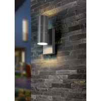 Trio Lighting LED Wandlamp Buiten met Sensor - Tweezijdig - GU10 Fitting - IP44 - Rond - Laredo - Antraciet