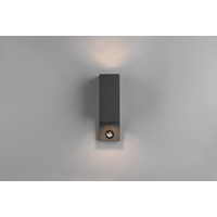 Trio Lighting LED Wandlamp Buiten met Sensor - Tweezijdig - GU10 Fitting - IP44 - Cube - Roya - Antraciet