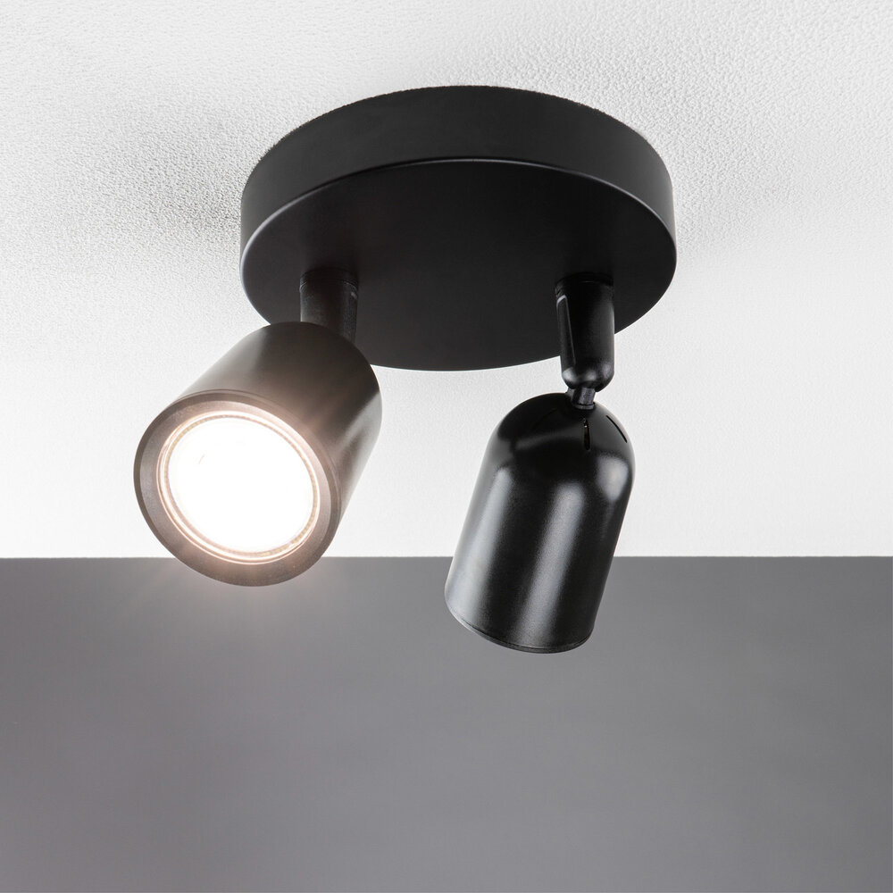 Lightexpert LED Plafondspot Zwart - Kantelbaar - Dimbaar - GU10 fitting - Opbouw