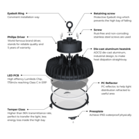 Ledvion LED High Bay 100W - Philips Driver - 120° - 175lm/W - 4000K - IP65 - Dimbaar - 5 Jaar Garantie