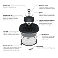 Ledvion LED High Bay 150W - Philips Driver - 120° - 175lm/W - 6500K - IP65 - Dimbaar - 5 Jaar Garantie