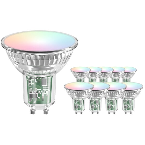 Ledvion Smart RGB+CCT GU10 LED Spot Dimbaar - Wifi - 4,9W - 10 Pack