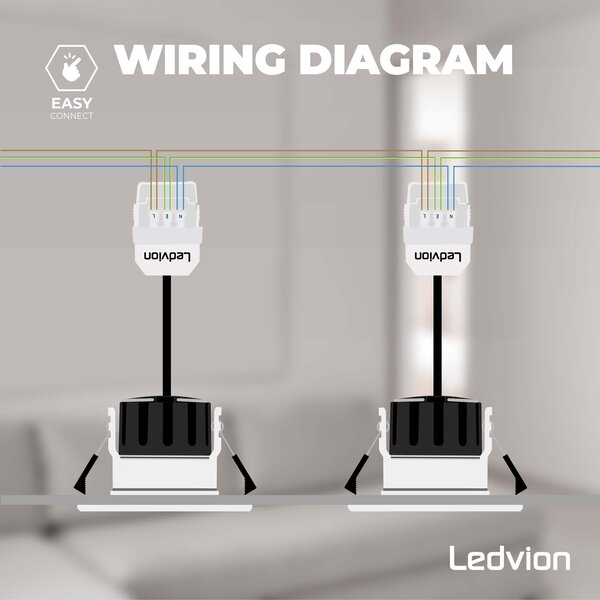 Ledvion Dimbare LED Inbouwspot Wit - IP65 - 5W - 2700K - 5 Jaar Garantie - Geschikt voor de Badkamer