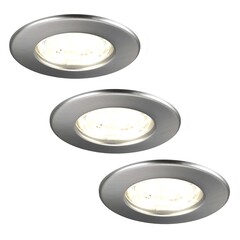 Dimbare LED Inbouwspot RVS - IP65 - 5W - 2700K - ø84mm - 5 Jaar Garantie - 3 pack