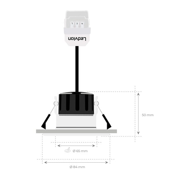 Ledvion Dimbare LED Inbouwspot RVS - IP65 - 5W - 2700K - 5 Jaar Garantie - Geschikt voor de Badkamer