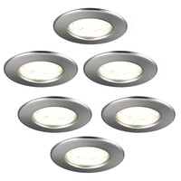 Dimbare LED Inbouwspot RVS - IP65 - 5W - 2700K - ø84mm - 5 Jaar Garantie - 6 pack
