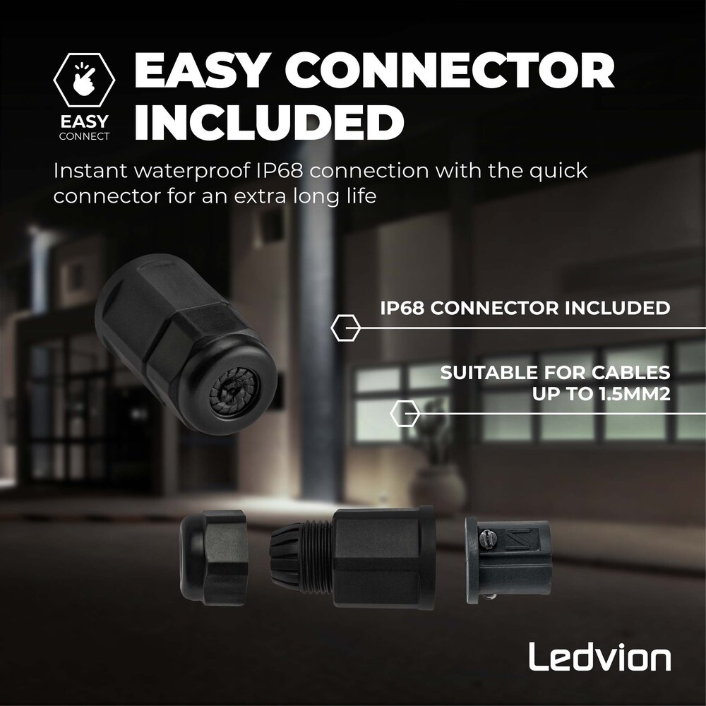 Ledvion Osram LED Breedstraler met Sensor 10W – 6500K - Quick Connector - 5 Jaar garantie