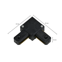 Lightexpert 1-Fase Rail L-Vorm Connector Zwart