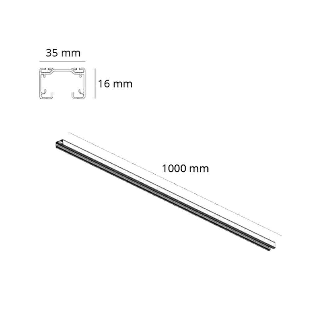 Lightexpert 1-Fase Rail 100cm Wit