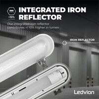 Ledvion LED TL Armatuur met Sensor 60CM - 7W - 6500K - IP65 - Incl. LumiLEDs LED TL