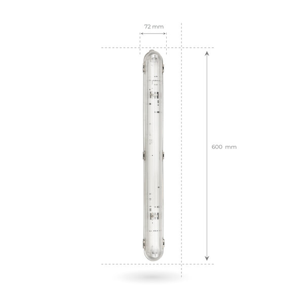 Ledvion LED TL Armatuur met Sensor 60cm - IP65 - RVS Clips