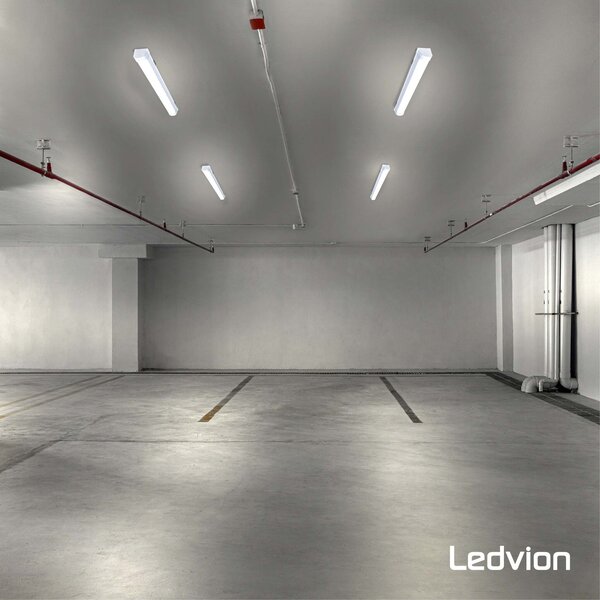 Ledvion 3x LED Armatuur 60cm - Samsung LED - IP65 - 20W - 140 lm/W - 4000K -  Koppelbaar - 5 Jaar Garantie