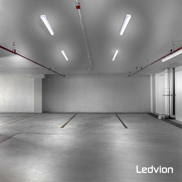 Ledvion 3x LED Armatuur 60cm - Samsung LED - IP65 - 20W - 140 lm/W - 6500K -  Koppelbaar - 5 Jaar Garantie