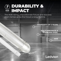 Ledvion LED TL Armatuur met Sensor 120CM - 18W - 4000K - IP65 - Inclusief LED TL