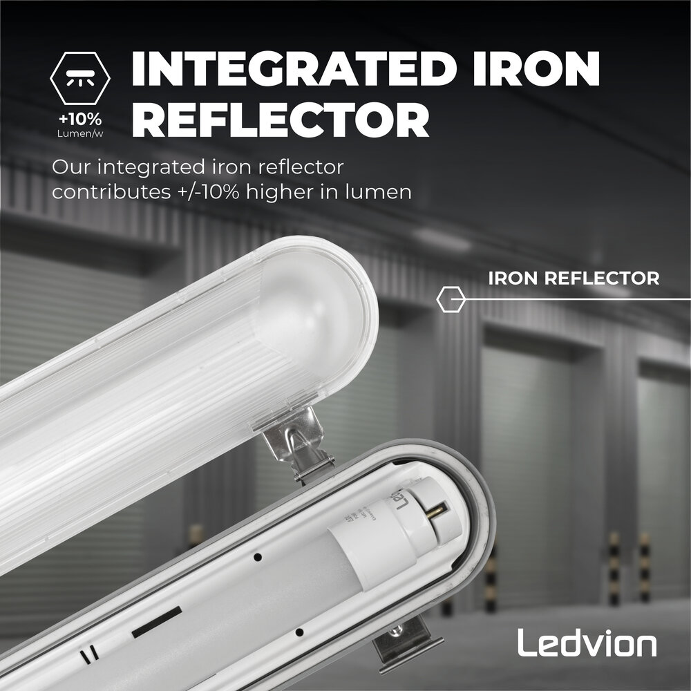 Ledvion LED TL Armatuur met Sensor 120CM - 18W - 4000K - IP65 - Inclusief LED TL