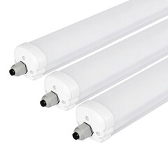 3-Pack LED Armaturen IP65 - 120 cm - 36W - 4320 Lumen - 6400K - Koppelbaar