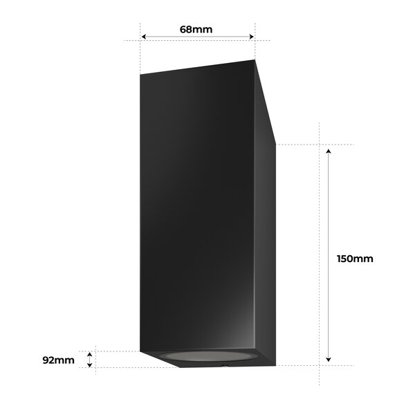 Ledvion Wandlamp Buiten - Dimbaar - IP54 - GU10 Fitting - Up & Down - Zwart - Geschikt voor Binnen & Buiten