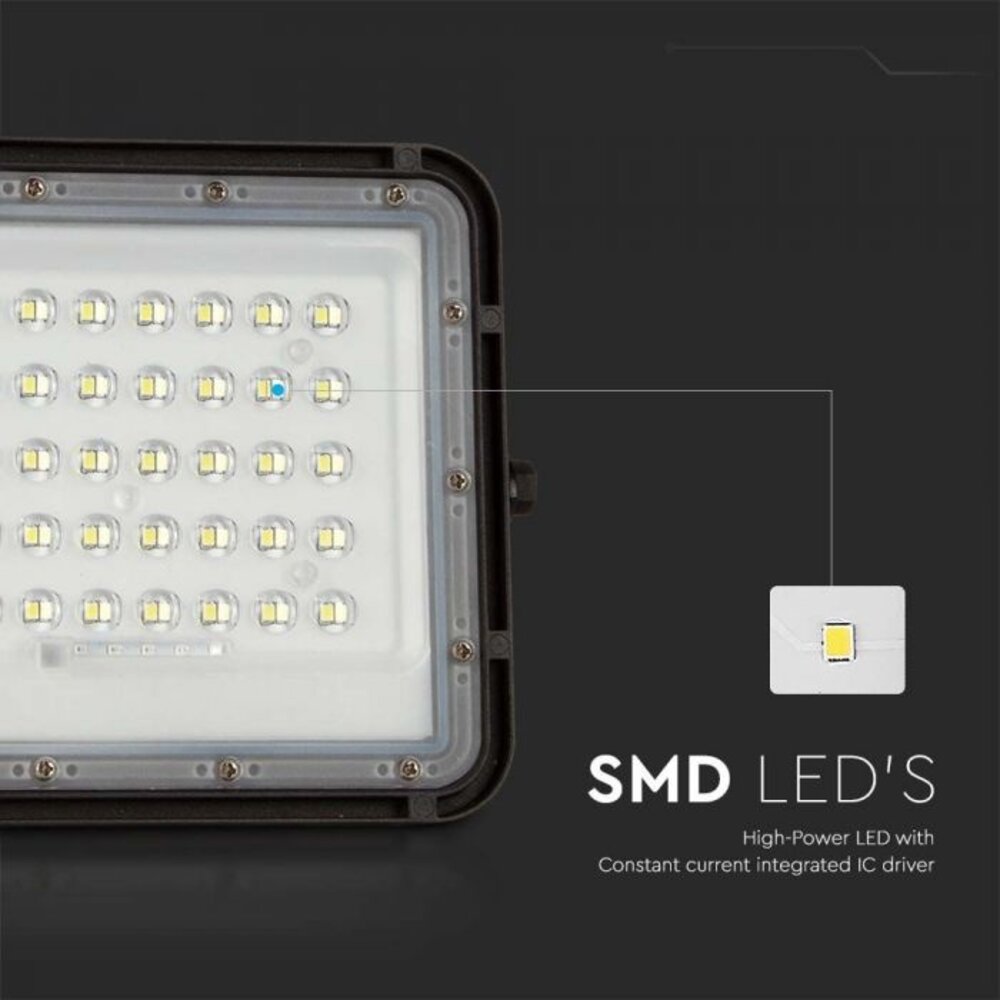 V-TAC Solar LED Schijnwerper - 800 lumen - 4000K - IP65 - 6000mah